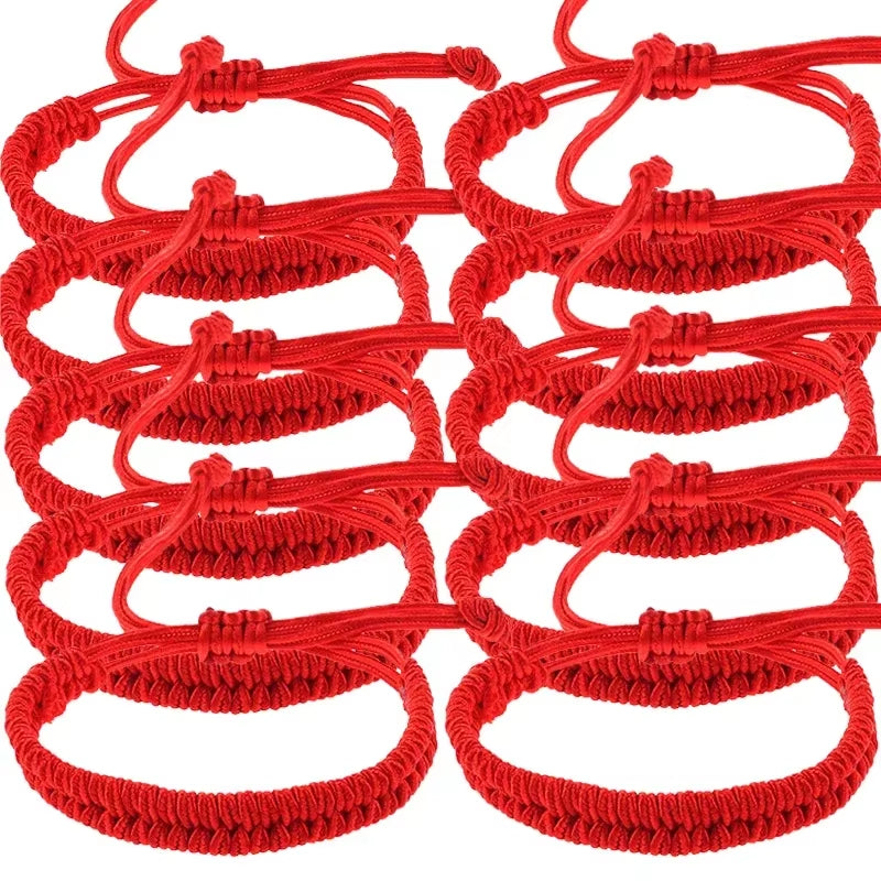 1-10Pcs Tibetan Thread Buddhist Bracelet Bangles Adjustable for Women Handmade Knot Amulet Red Rope Lucky Bracelet Charm Jewelry