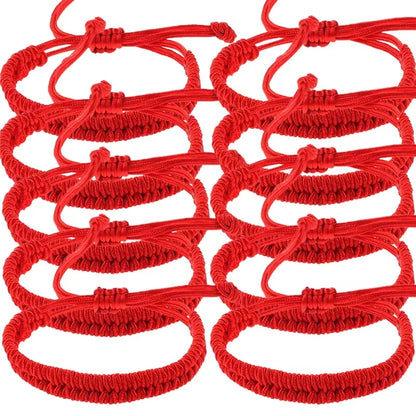 1-10Pcs Tibetan Thread Buddhist Bracelet Bangles Adjustable for Women Handmade Knot Amulet Red Rope Lucky Bracelet Charm Jewelry