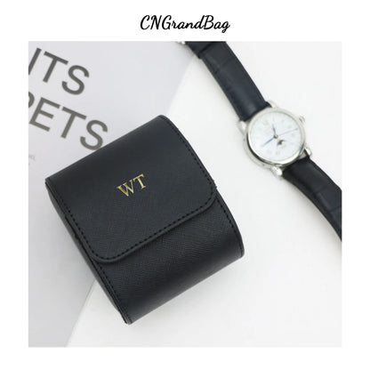 Customized PU Leather Travel Watch Roll New Watch Organizer with Slid in Out Pillow Men 1 Watch Display Storage Box