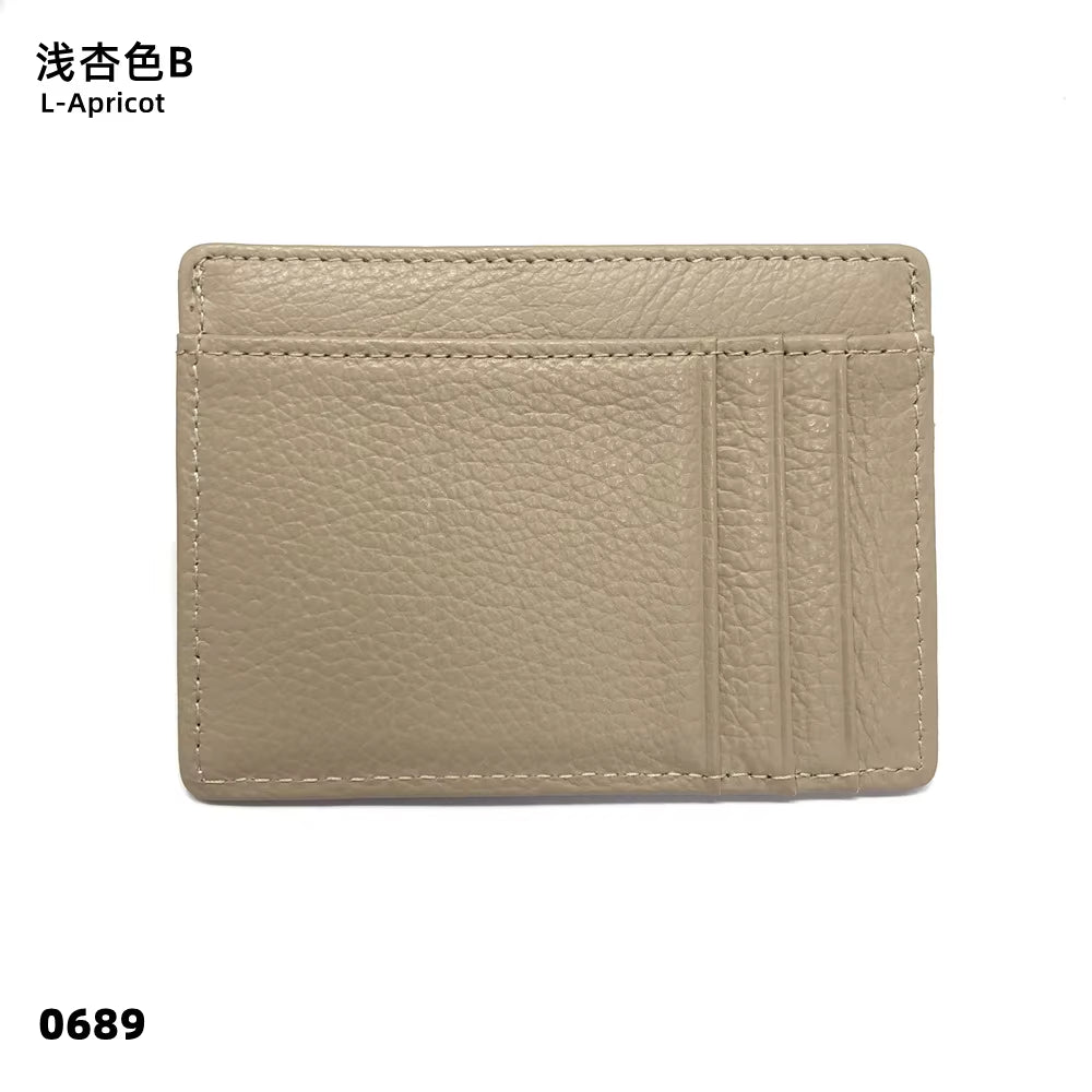 Cowhide Slim Wallet Customize Initials Women Men Card Holder Luxury Genuine Leather Personalize Letters Credit Card Case Sleeve