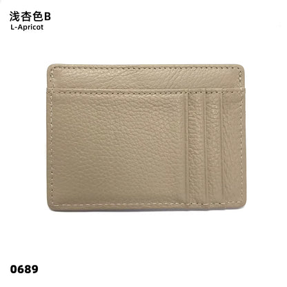 Cowhide Slim Wallet Customize Initials Women Men Card Holder Luxury Genuine Leather Personalize Letters Credit Card Case Sleeve