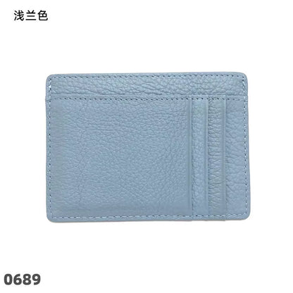 Cowhide Slim Wallet Customize Initials Women Men Card Holder Luxury Genuine Leather Personalize Letters Credit Card Case Sleeve