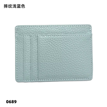 Cowhide Slim Wallet Customize Initials Women Men Card Holder Luxury Genuine Leather Personalize Letters Credit Card Case Sleeve