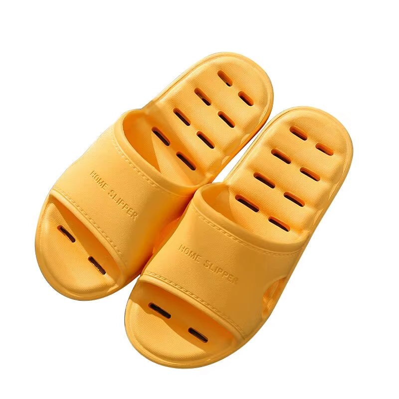 Unisex EVA Non Slip Soft Bottom Leaking Shower Man Woman Home Slippers Punching Bathroom Quick Drying Slipper