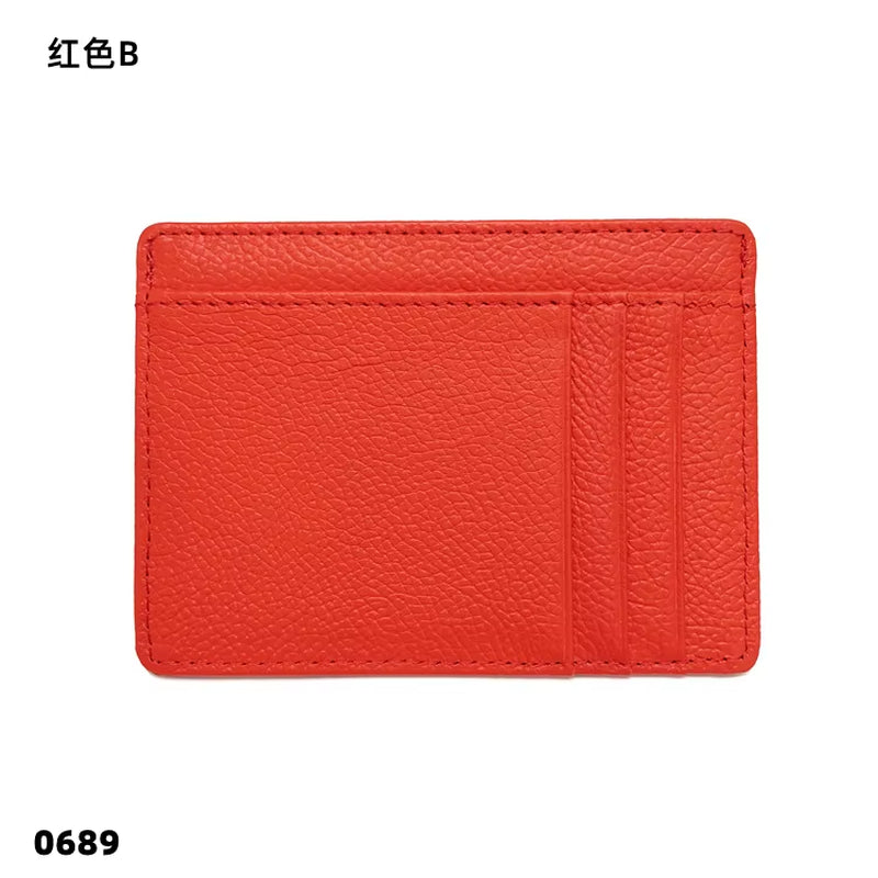 Cowhide Slim Wallet Customize Initials Women Men Card Holder Luxury Genuine Leather Personalize Letters Credit Card Case Sleeve