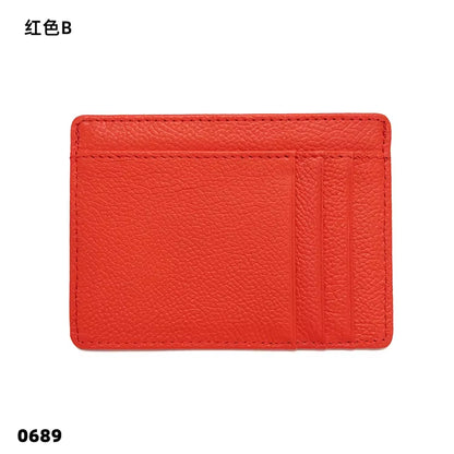 Cowhide Slim Wallet Customize Initials Women Men Card Holder Luxury Genuine Leather Personalize Letters Credit Card Case Sleeve