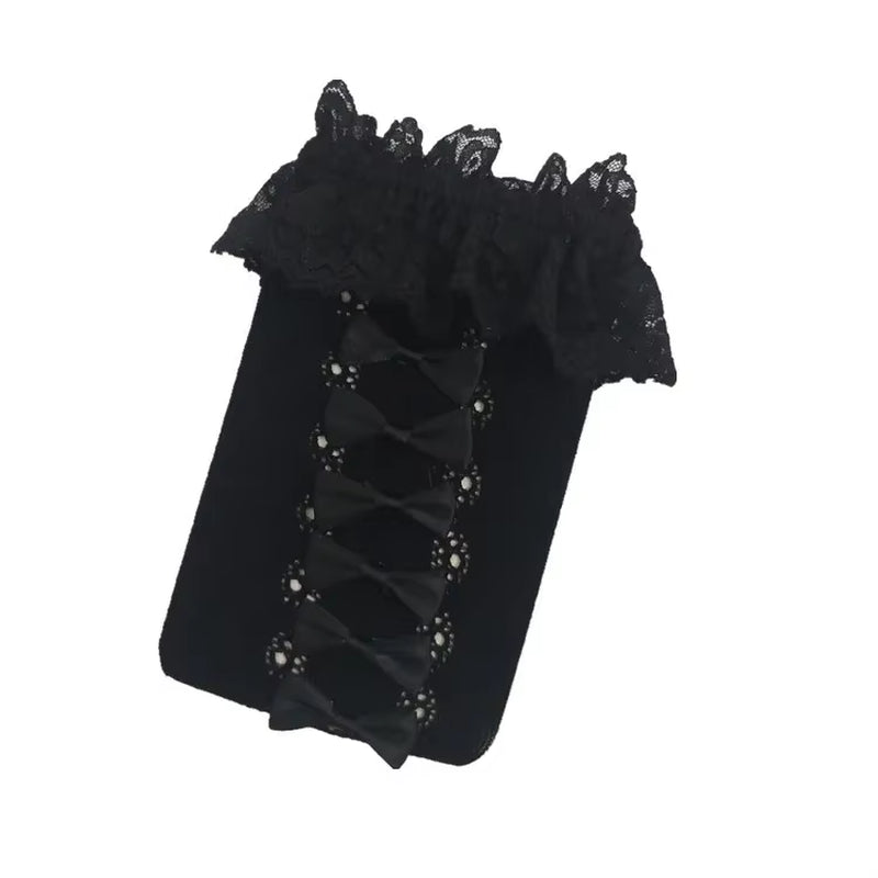 Lolita Socks Japan Anime Cosplay Bowknot Loose Socks Lace Maid Knee Highs