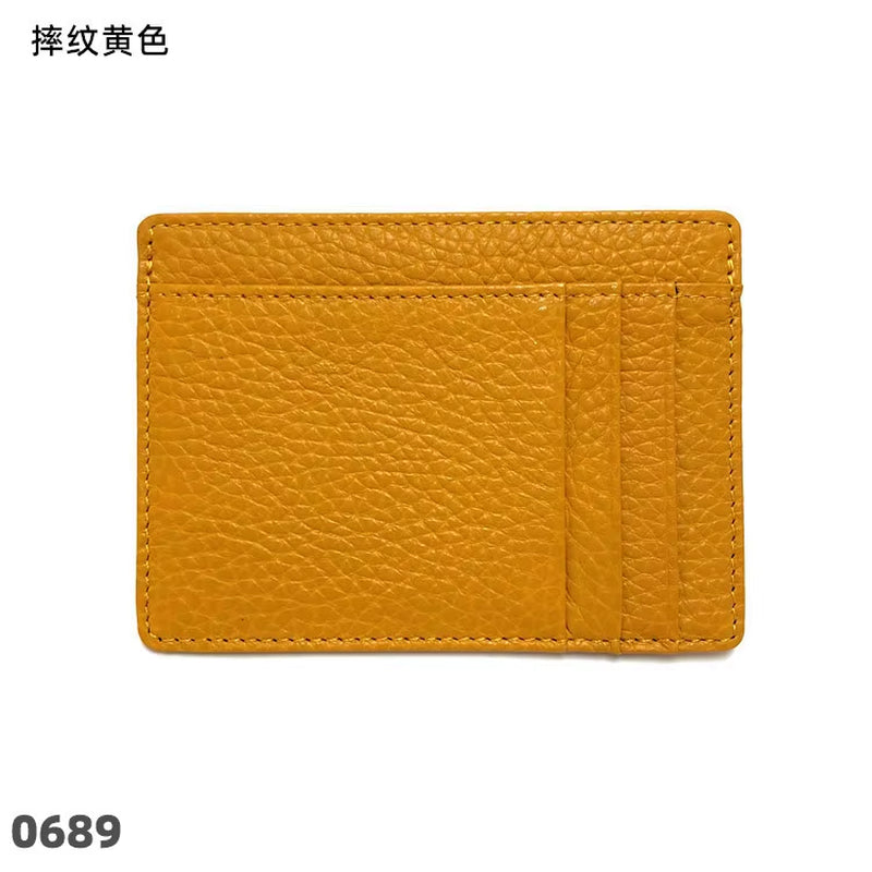 Cowhide Slim Wallet Customize Initials Women Men Card Holder Luxury Genuine Leather Personalize Letters Credit Card Case Sleeve