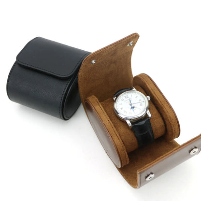 Customized PU Leather Travel Watch Roll New Watch Organizer with Slid in Out Pillow Men 1 Watch Display Storage Box