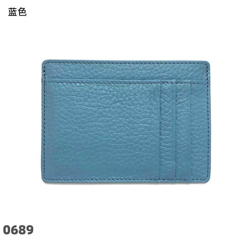 Cowhide Slim Wallet Customize Initials Women Men Card Holder Luxury Genuine Leather Personalize Letters Credit Card Case Sleeve