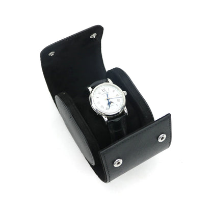 Customized PU Leather Travel Watch Roll New Watch Organizer with Slid in Out Pillow Men 1 Watch Display Storage Box