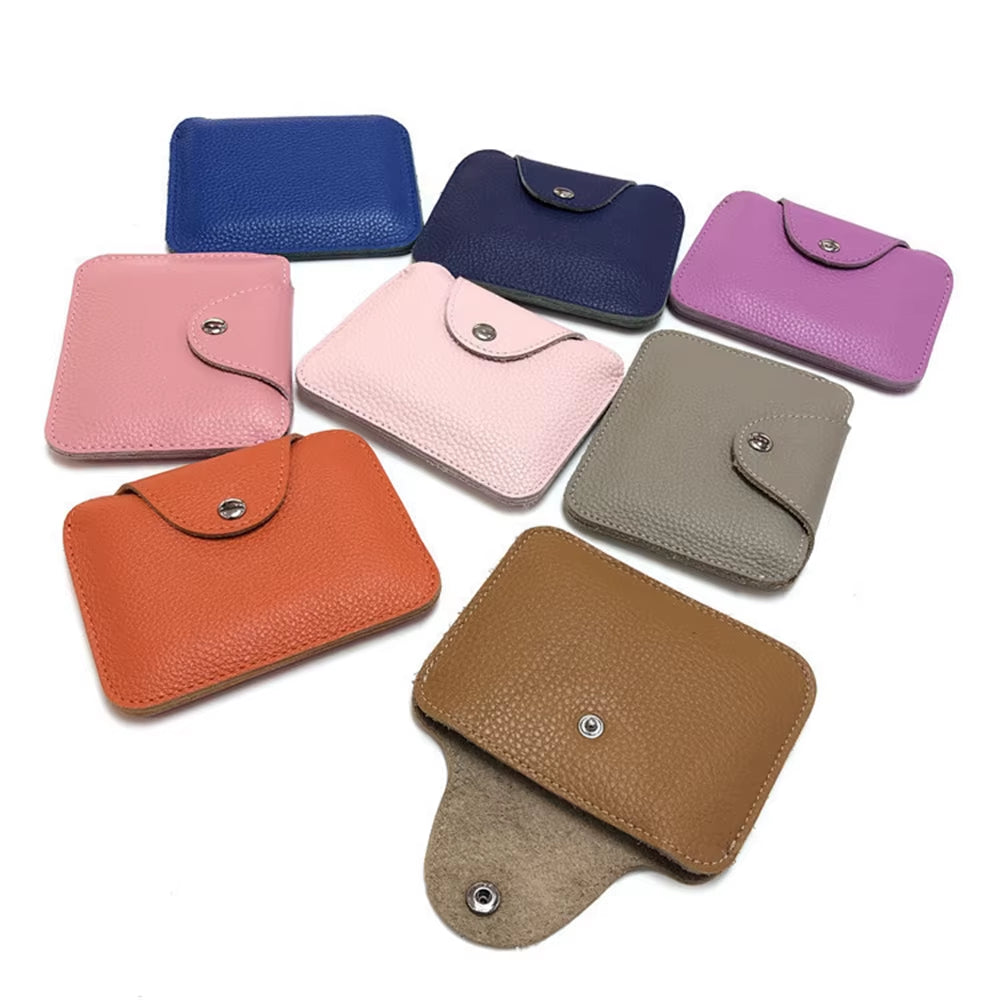 100% Genuine Leather Card Sleeve Custom Name DIY Slim Business Card Holder Personalize Letters Mini Purse Women Men Short Wallet