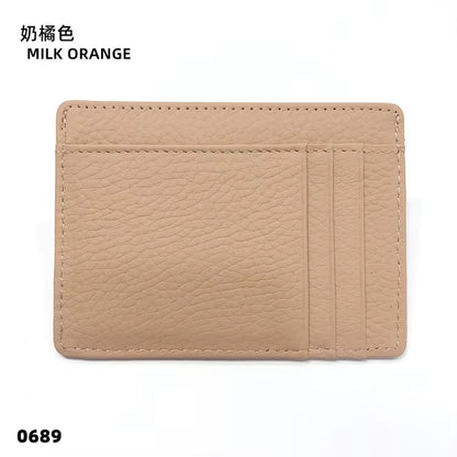 Cowhide Slim Wallet Customize Initials Women Men Card Holder Luxury Genuine Leather Personalize Letters Credit Card Case Sleeve