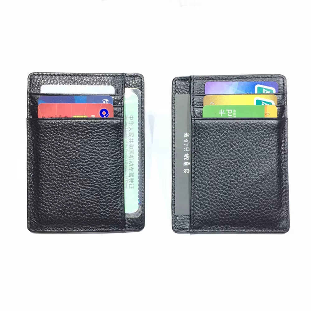 Cowhide Slim Wallet Customize Initials Women Men Card Holder Luxury Genuine Leather Personalize Letters Credit Card Case Sleeve