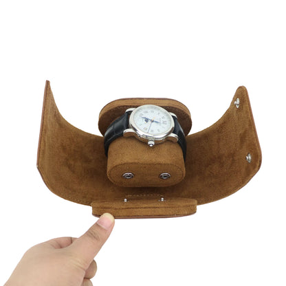 Customized PU Leather Travel Watch Roll New Watch Organizer with Slid in Out Pillow Men 1 Watch Display Storage Box