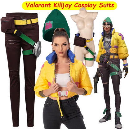 Valorant Killjoy Cosplay Costume Coat Bag Pants Women Outfits Halloween Carnival Suit